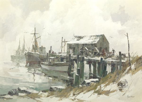 Appraisal: JOHN CUTHBERT HARE AMERICAN - x Winter Harbor Oil on