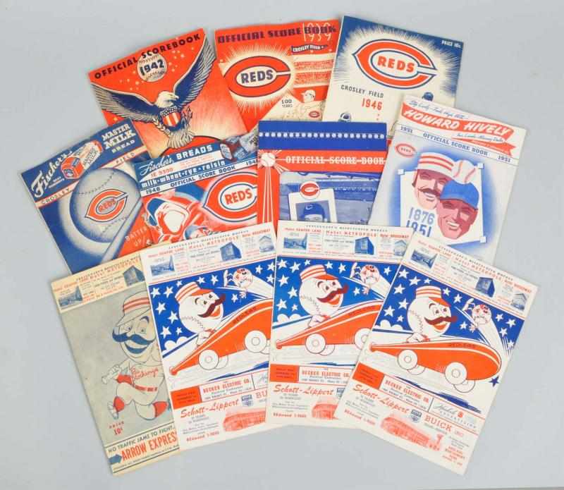 Appraisal: Lot of s- s Cincinnati Reds Scorecards Description Includes scorecards