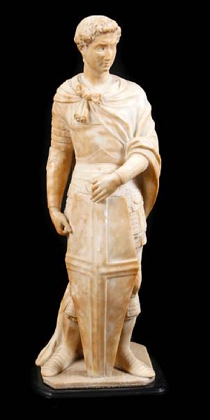 Appraisal: A Neoclassical style alabaster figure of a gentleman th century