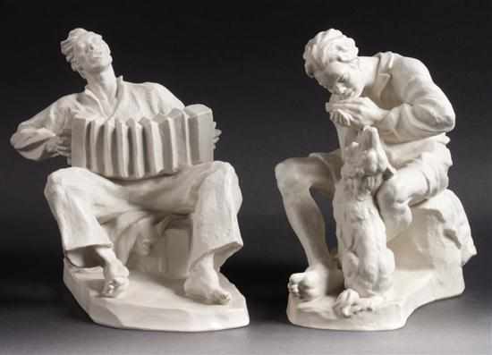 Appraisal: Two Rosenthal parianware figures of musicians second quarter- th century