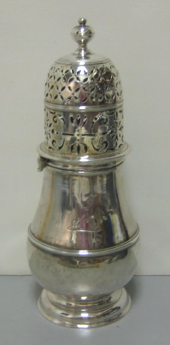 Appraisal: CHARLES ADAM LONDON Queen Anne Britannia silver sugar caster footed