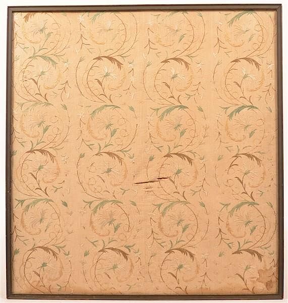 Appraisal: th Century Fine Silk Needlework Wall Hanging Early th Century