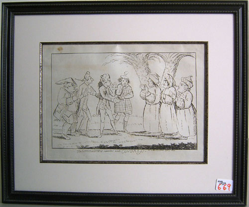 Appraisal: Matthew Darty engraving of The Commissioners Interview with Congress together