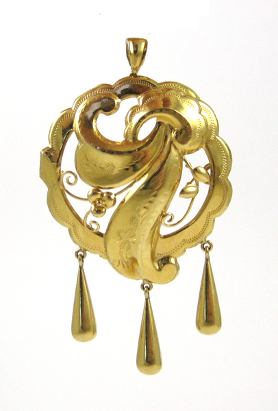 Appraisal: EIGHTEEN KARAT YELLOW GOLD PENDANT weighing grams and measuring -