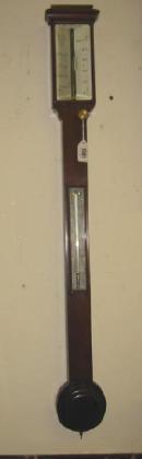 Appraisal: A STICK BAROMETER the single vernier ivory scales inscribed Beck