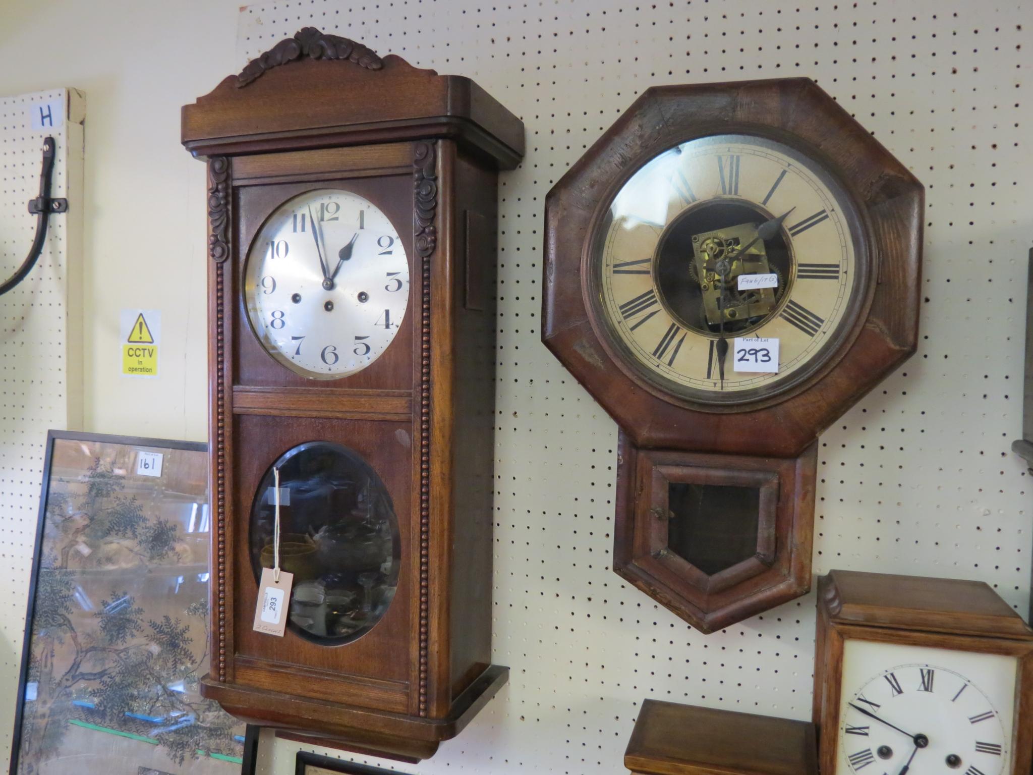 Appraisal: An early th century hall clock with silvered dial and