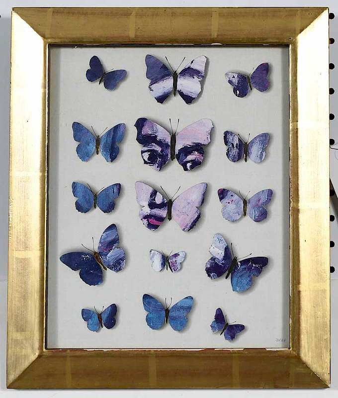 Appraisal: Jiri Kolar Butterfly Collage Czech - Butterflies signed lower right