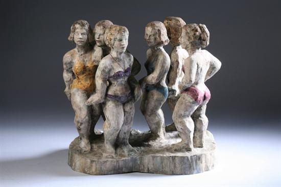 Appraisal: CHARLOTTE LEES American th century THE BATHERS signed on base