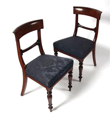 Appraisal: A set of four th century mahogany dining chairs each