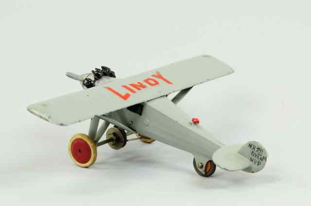 Appraisal: 'LINDY'' AIRPLANE Hubley cast iron painted grey overall nickel steel