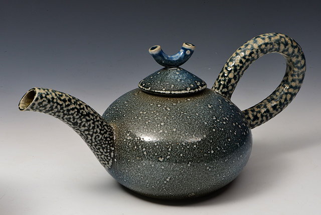 Appraisal: Walter Keeler British b Teapot and cover blue salt glazeimpressed