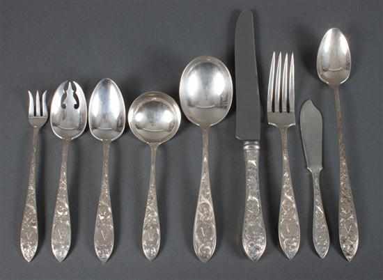 Appraisal: Set of American engraved sterling silver flatware in the ''Lorraine''