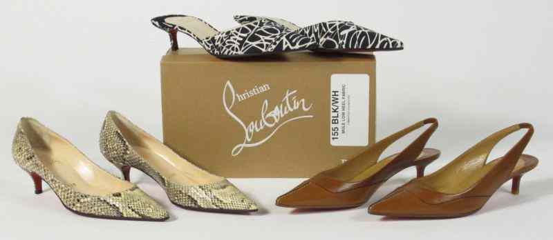 Appraisal: Three Pairs of High Heels Christian Louboutinincluding a pair of