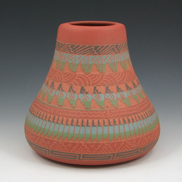 Appraisal: Navajo Incised Decorated Vase - Mint Intricate Navajo vase with