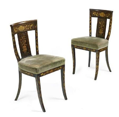 Appraisal: A set of five th century Dutch walnut and floral