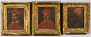 Appraisal: Group Religious Oils Popes and Saint Group of Three Religious