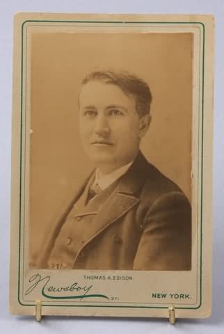 Appraisal: Cabinet card of Thomas Edison - Noted American inventor and