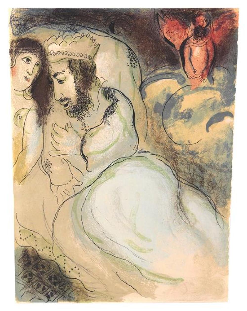 Appraisal: Marc Chagall Russia France - Sarah and Abimelech color lithograph