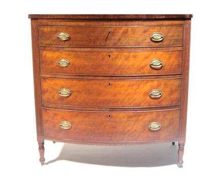 Appraisal: Federal swell front cherrywood chest of drawerscirca