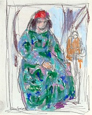 Appraisal: Leon Gaspard Seated Russian Womanpastel on paper x sight in