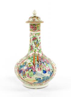 Appraisal: A CHINESE CANTON FAMILLE ROSE BOTTLE VASE AND COVER A