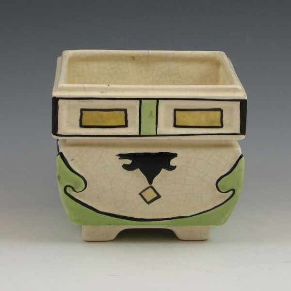 Appraisal: Roseville Ceramic Design - - '' two-piece planter Unmarked Typical