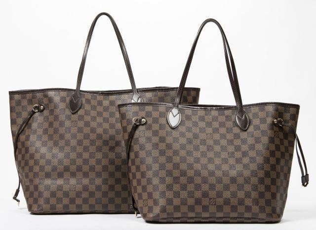 Appraisal: lot of Louis Vuitton Neverfull tote bags in Damier Ebene