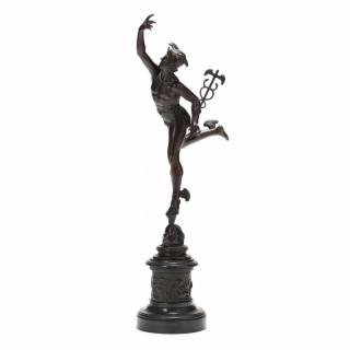 Appraisal: A Bronze Model of Mercury after Giambologna handsome deep patina