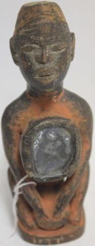 Appraisal: EARLY TH C AFRICAN CARVING POSSIBLY YORUBATRIBE DEPICTING A MAN