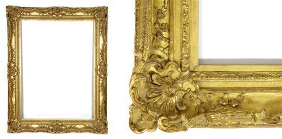 Appraisal: French Giltwood Frame th century having heavily carved decoration throughout