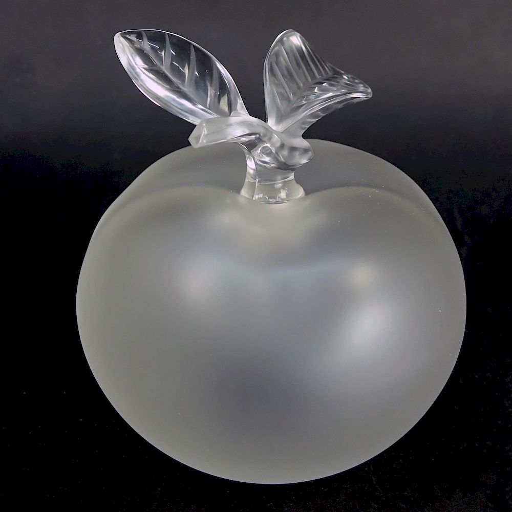 Appraisal: Lalique Crystal Pomme Perfume Bottle Lalique Crystal Pomme Apple Perfume