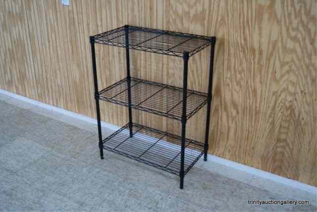 Appraisal: Black Metal Adjustable Small Storage Shelf UnitFrom the estate is