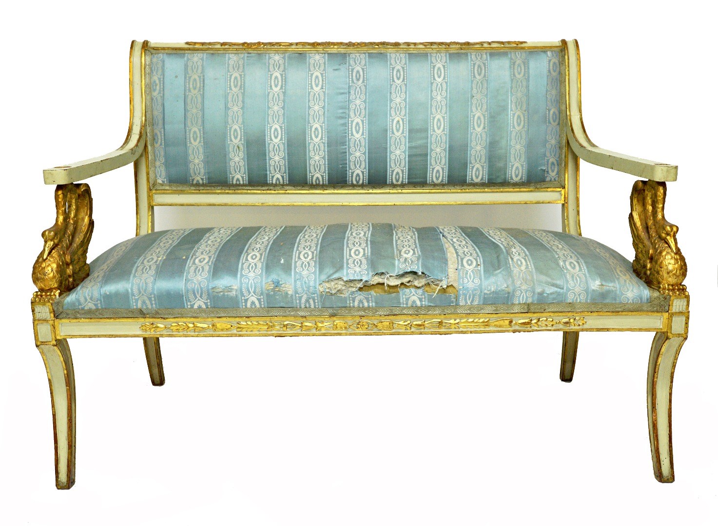 Appraisal: A th century Italian white painted parcel gilt salon suite