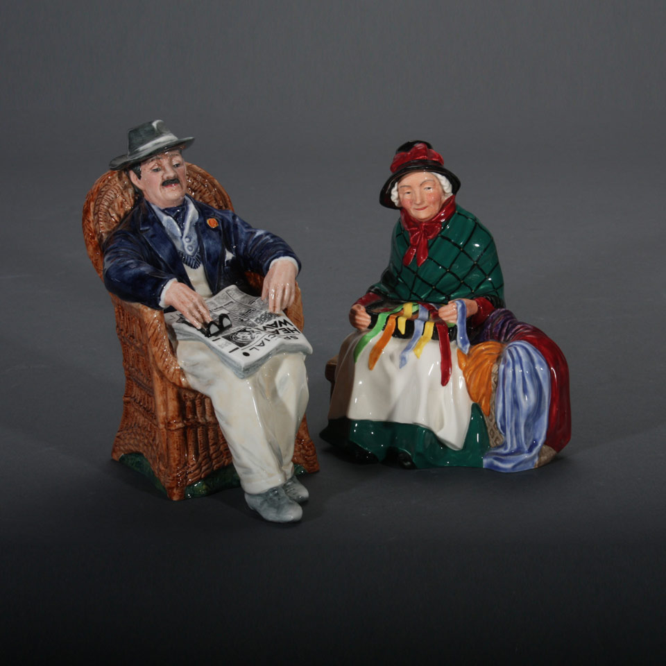 Appraisal: Two Royal Doulton Figures Silks And Ribbons HN and Taking