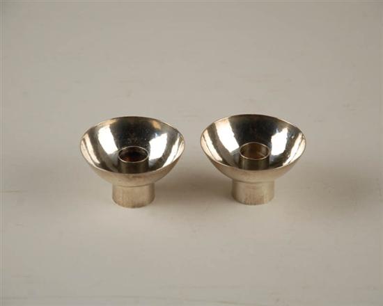 Appraisal: Pair Danish Sterling Candleholders Dia each