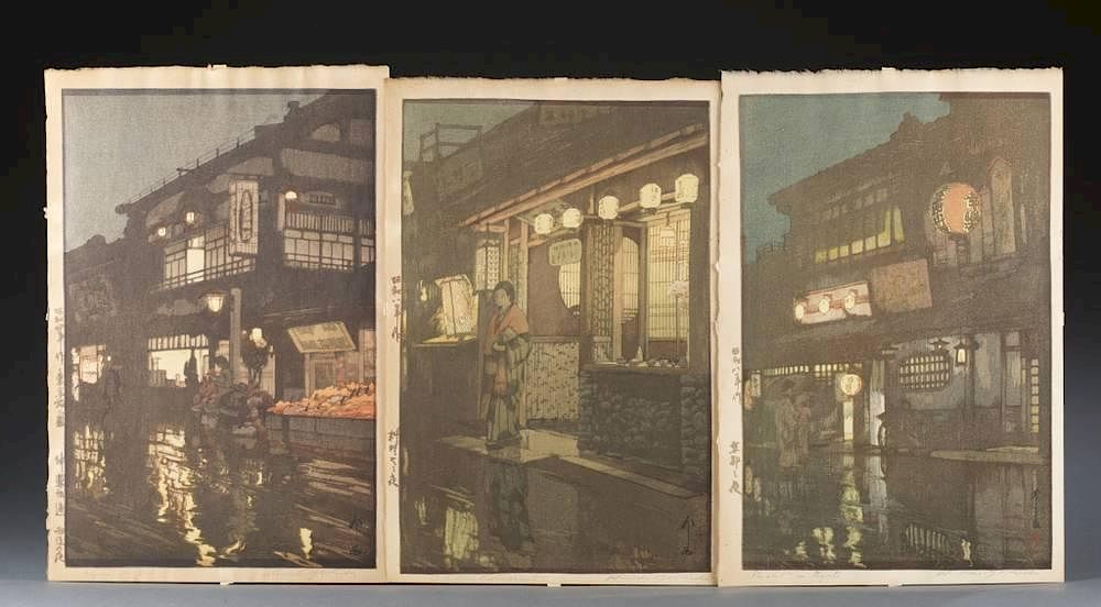 Appraisal: Group of Yoshida Hiroshi woodblocks A group of Yoshida Hiroshi