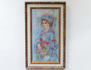 Appraisal: EDNA PLOTKIN HIBEL American - Girl in Blue Signed l