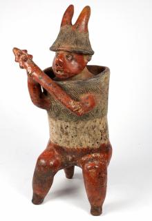 Appraisal: Large Pre-Columbian warrior or tomb guardian figure Nayarit Western Mexico