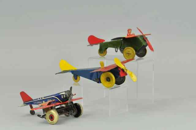 Appraisal: LOT OF THREE TOY AIRPLANES Includes Strauss Mail Plane Marx