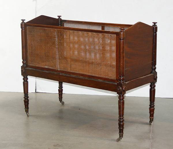 Appraisal: A Regency style mahogany crib height in width ft in