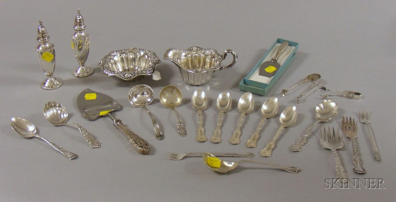 Appraisal: Group of Sterling Silver Flatware and Serving Pieces a pair