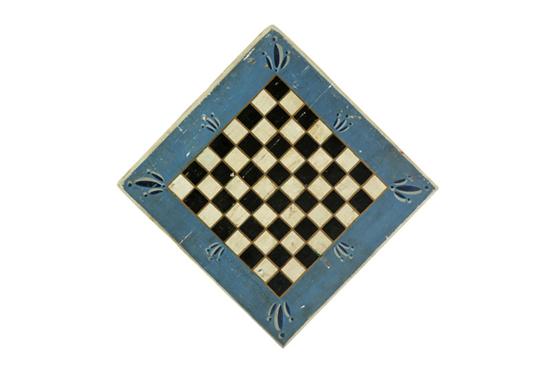 Appraisal: DECORATED GAMEBOARD American late th-early th century softwood Checkerboard in