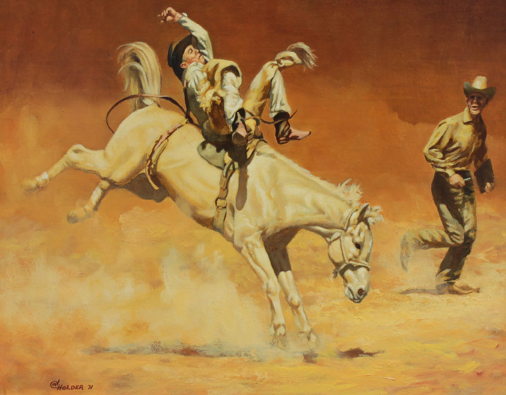 Appraisal: HOLDER Charles American - ''Ouch'' Depicting a Bronco Buster in