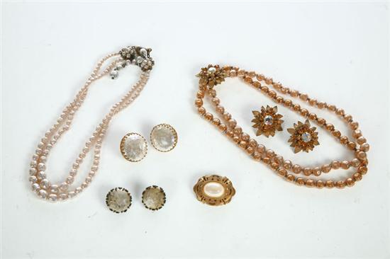 Appraisal: GROUP OF COSTUME JEWELRY All marked Miriram Haskell Faux pearl