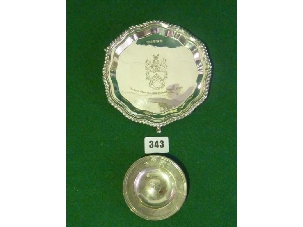 Appraisal: A silver card tray hallmarks possibly H L Brown Son