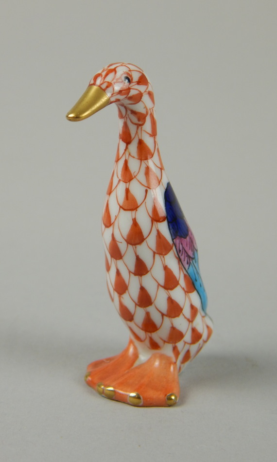 Appraisal: A Herend Hungary figure of a duck in turquoise blue