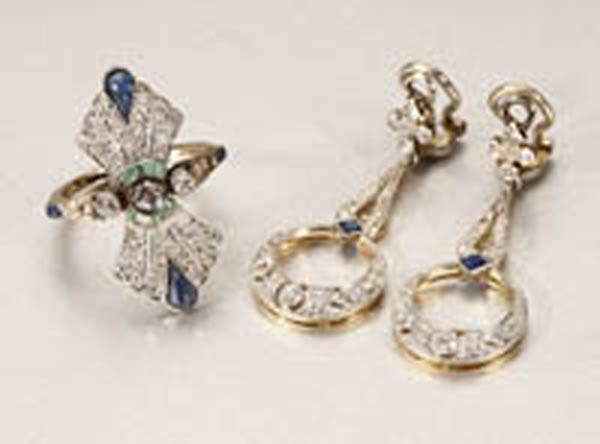 Appraisal: An group of diamond and gemstone jewelry An group of