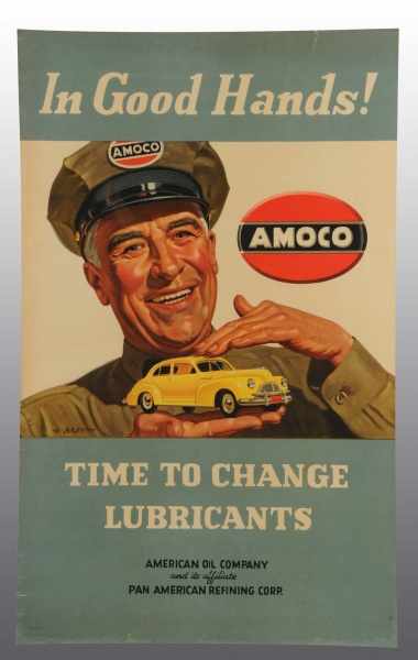 Appraisal: Amoco Lubricants Poster Description s Great artwork by G Brehm