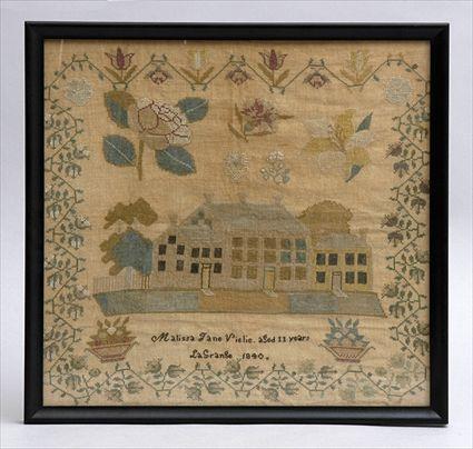 Appraisal: AMERICAN NEEDLEWORK PICTURE Worked by Malissa Jane Vielie aged years