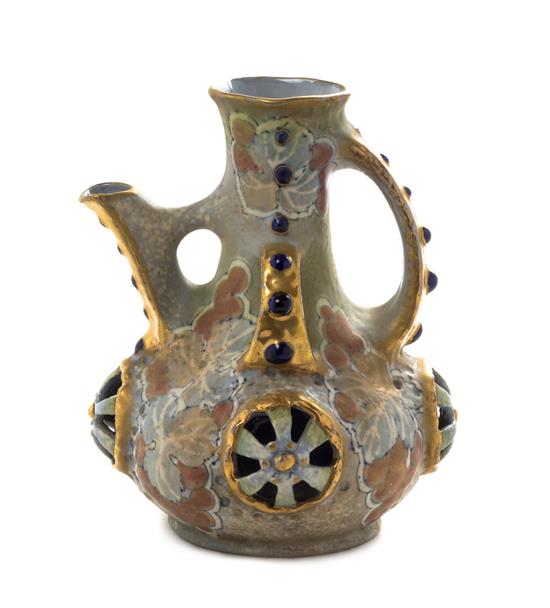 Appraisal: Sale Lot An Amphora Turn Teplitz Pottery Ewer riessner stellmacher